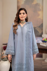 3-PC Unstitched Lawn Embroidered Crinkle Embroidered Dupatta Andaz By Wania | WL-405